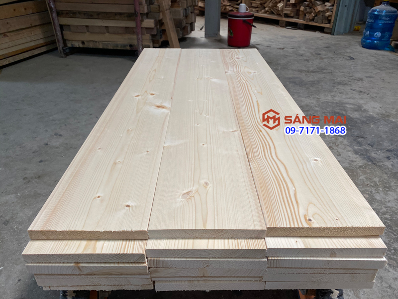 [MS49] Tấm gỗ thông mặt rộng 18cm x dày 2cm x dài 120cm + láng nhẵn mịn 4 mặt