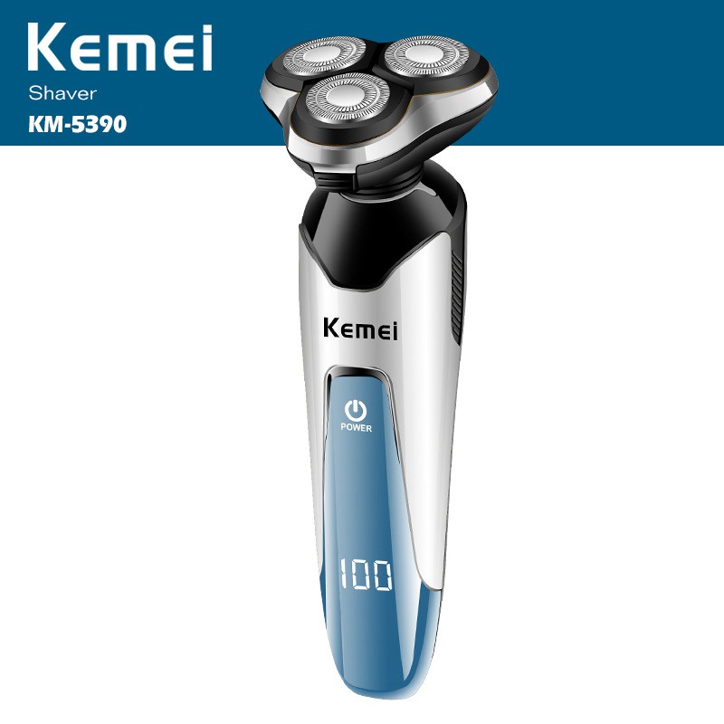 Máy cạo râu 3 lưỡi 4 trong 1 công suất 3w kemei km5390