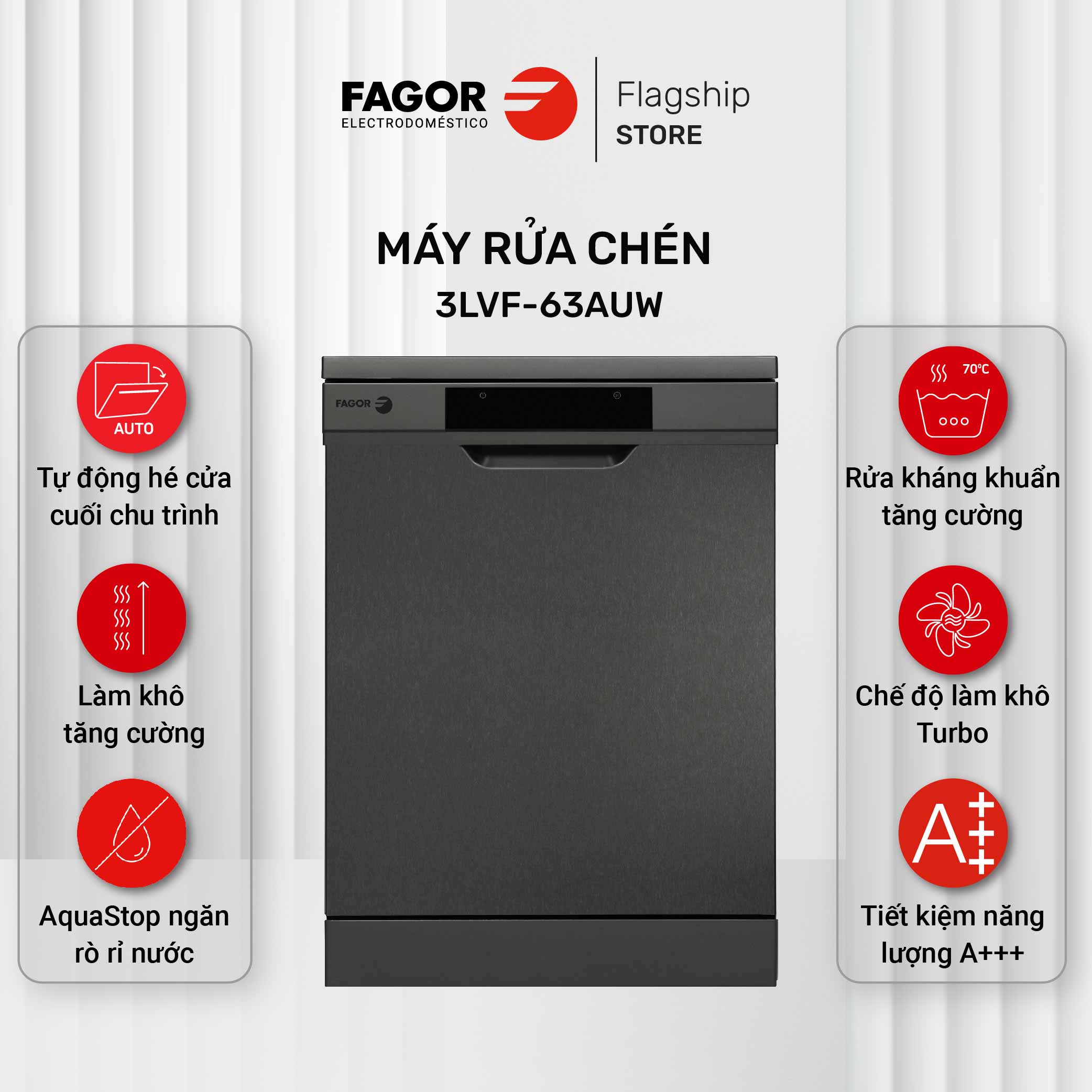 Máy Rửa Chén độc lập Fagor 3LVF-63AUW