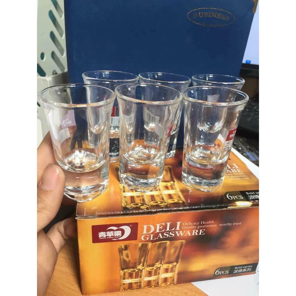 Hộp 6 chén uống rượu Deli