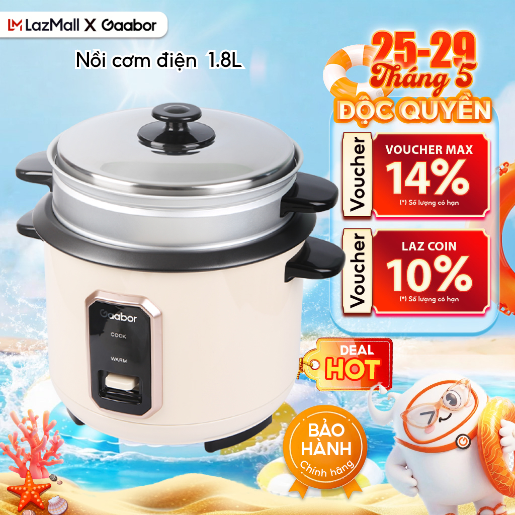 Nồi cơm điện RC-40M01A dung tích 1.8L lòng nồi chống dính, nấu đa năng hấp cùng lúc công suất 700W - Bảo hành 12 tháng 1 đổi 1