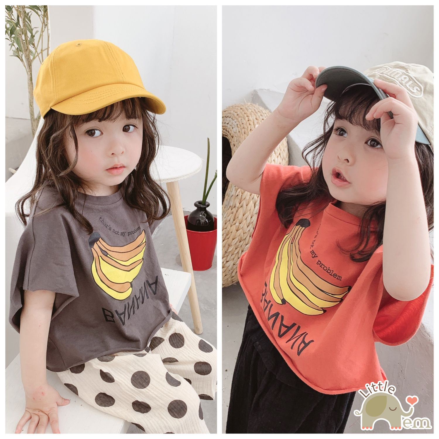 Áo cộc tay cánh dơi cho bé gái - Banana
