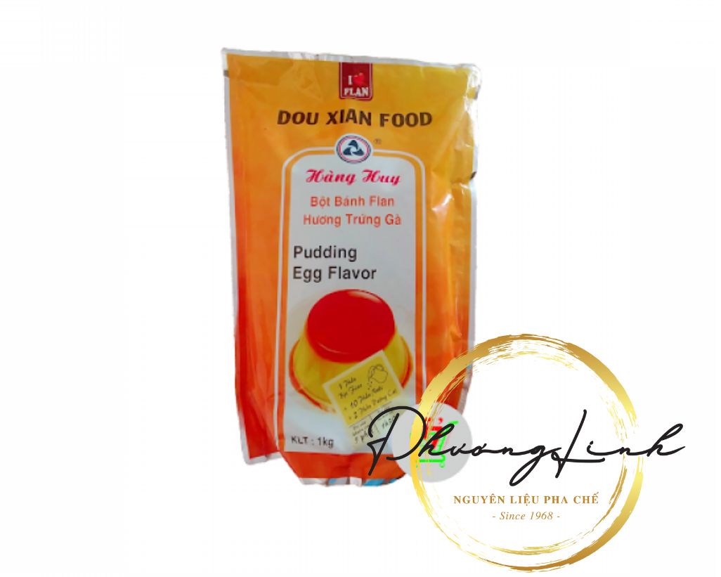 Bột plan/pudding hiệu hàng huy vị trứng gà trọng lượng gói 1kg sản phẩm đúng như hình mô tả 100%