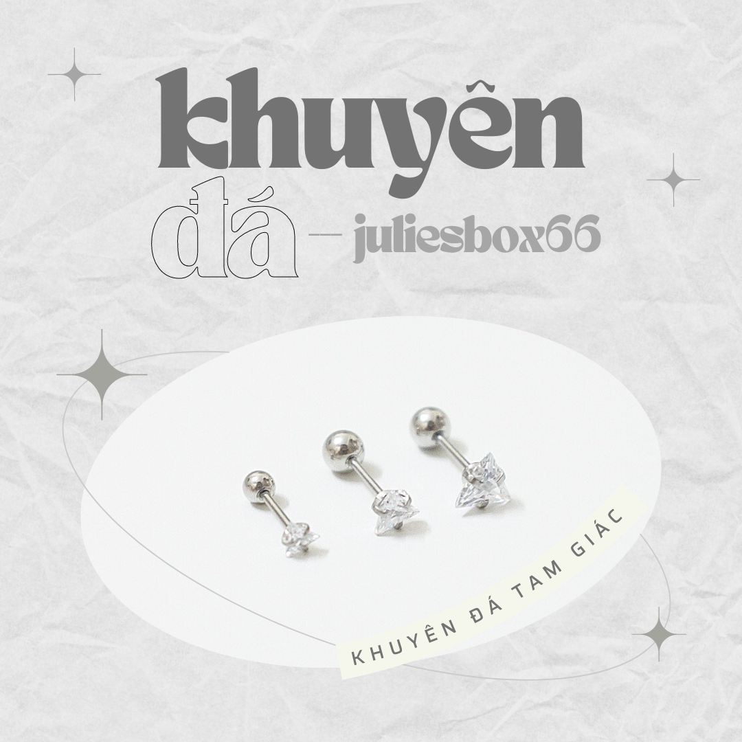  Khuyên Tai Bông Tai Màu Bạc Đá Trắng Hình Tam Giác Đuôi Bi Lấp Lánh Unisex Nam Nữ Titan Thép Y Tế Thép Không Gỉ Không Đen Không Ngứa Không Gỉ Sét Không Dị Ứng Phong Cách Cá Tính Mẫu Mới Bán Theo Chiếc julies box 66 