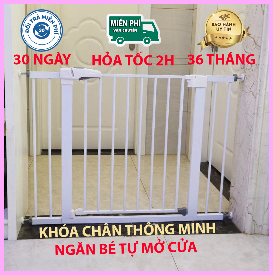 Thanh chắn cầu thang, thanh chắn cửa, thanh chắn hành lang không cần khoan đục tường, lắp đặt dễ dàng