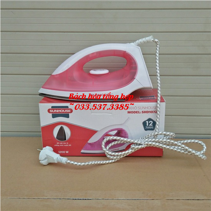 Bàn là, bàn ủi, bàn là khô, bản ủi khô, bàn là Sunhouse SHD1072 (Hồng)