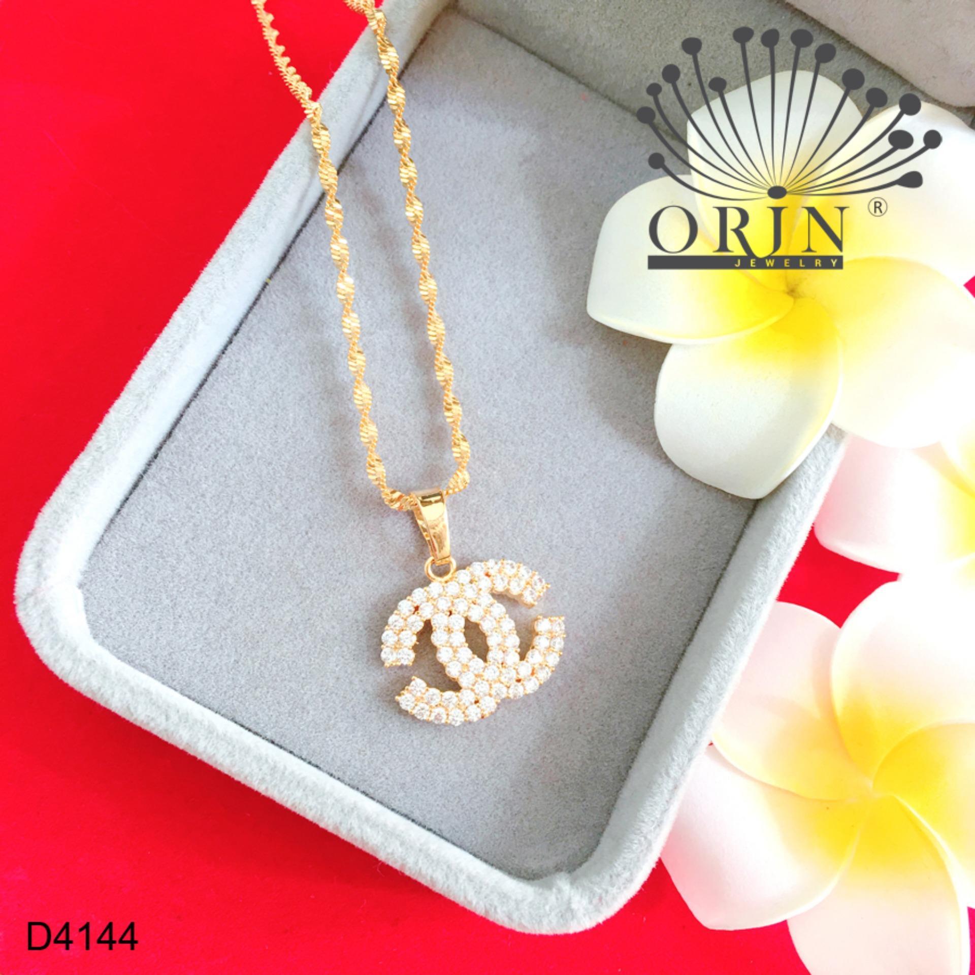 Dây chuyền nữ dạng xoắn cả dây và  mặt chữ 2 x tiny đính đá thiết kế bền màu cao cấp