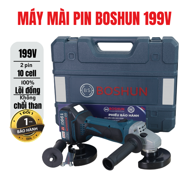 [PIN 10CELL] Máy Mài Pin Bohun 199V - Không Chổi Than - máy mài cầm tay - máy mài góc- máy cắt cầm tay - máy căt góc - máy đánh bóng - máy cưa - máy cắt cây - máy cưa giá rẻ - máy cưa cầm tay