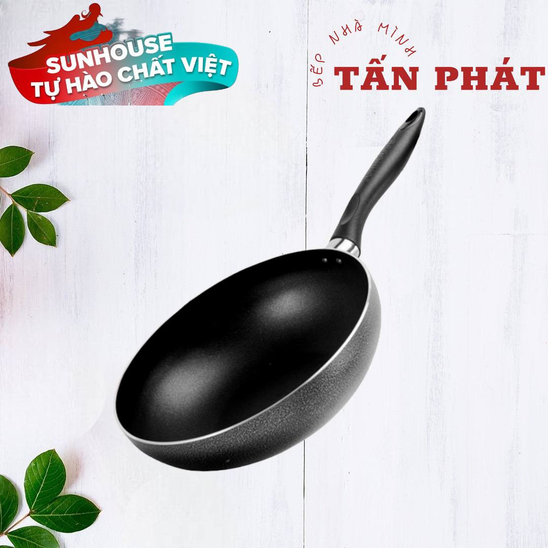 CHẢO SÂU CHỐNG DÍNH SUNHOUSE 20CM không dùng trên bếp từ