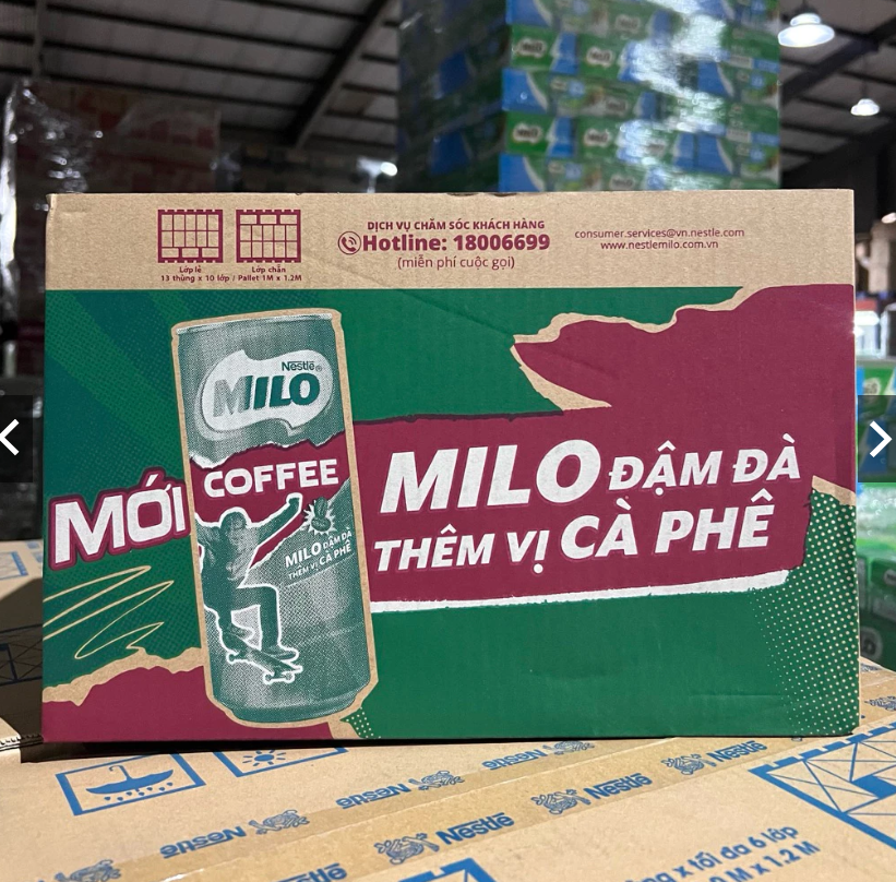 Thùng 24 Lon MILO Đậm Đà Thêm Vị Cà Phê 220ML