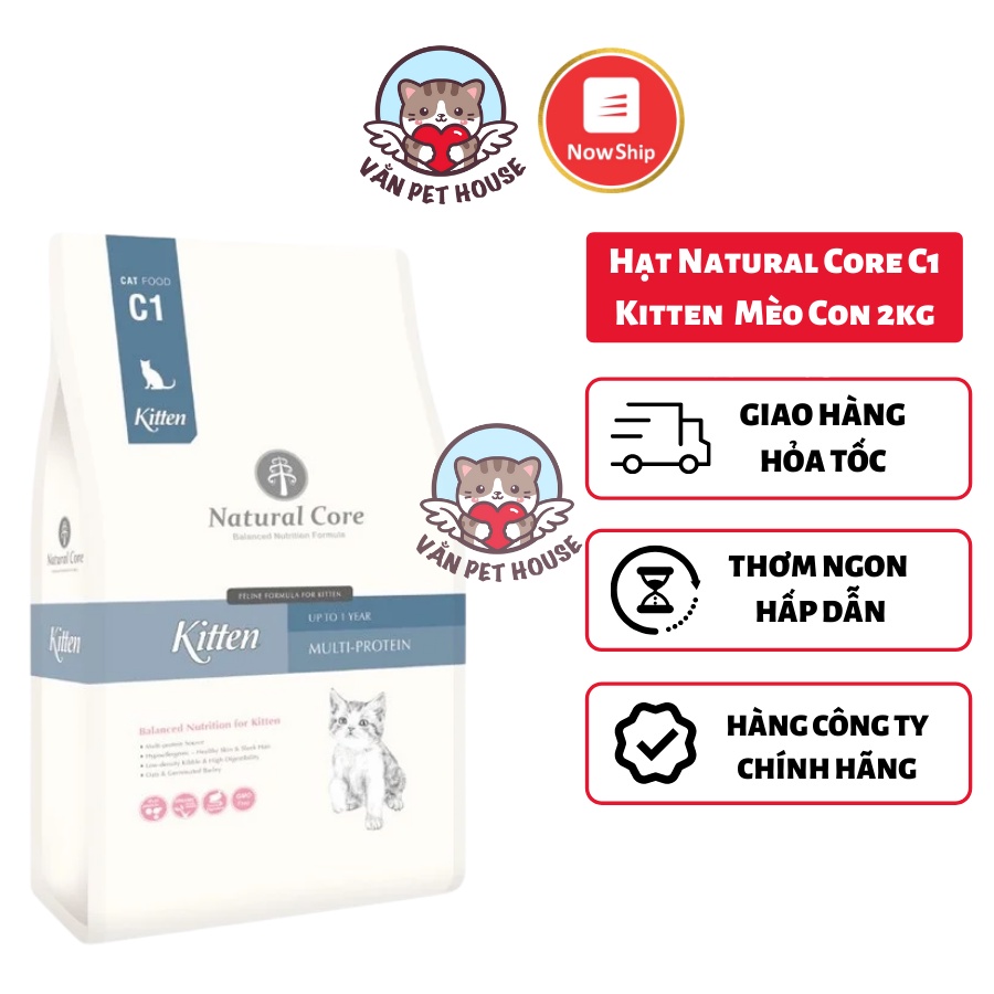 Hạt hữu cơ natural core kitten bene c1 cho mèo con từ 3,4,5,6,7,8,9,10,11,12 tháng