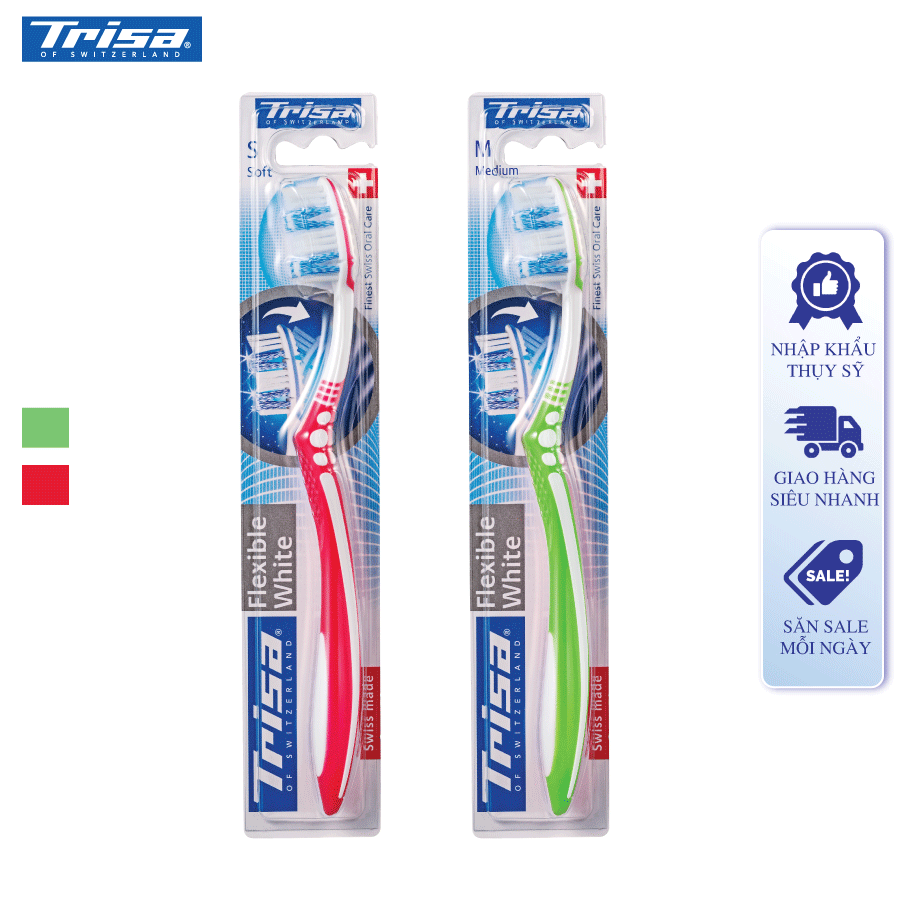 Bàn Chải Đánh Răng Trisa Flexible White Nhập Khẩu Thụy Sỹ ( Soft )