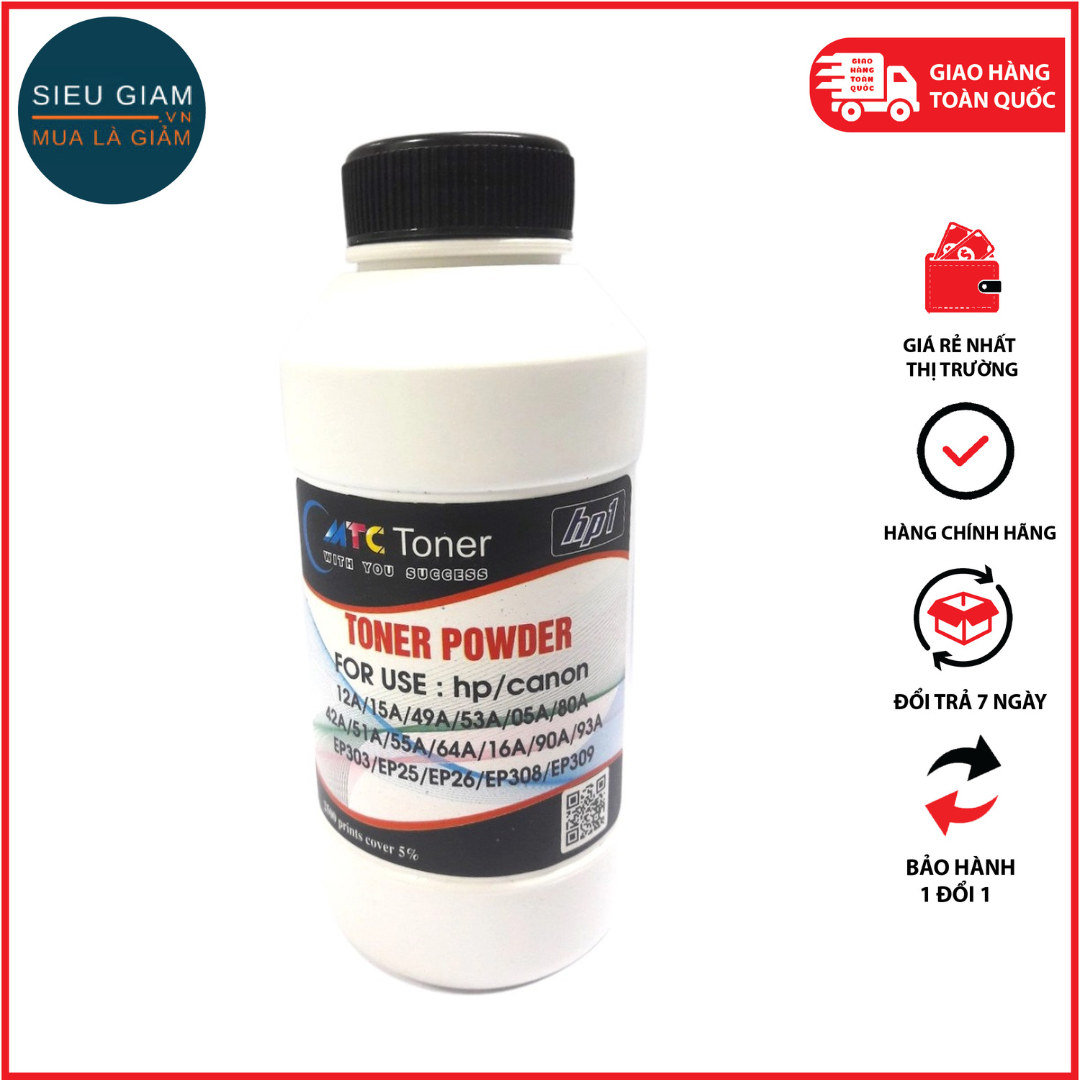 Lọ mực đổ toner powder hp1/canon chất lượng cao