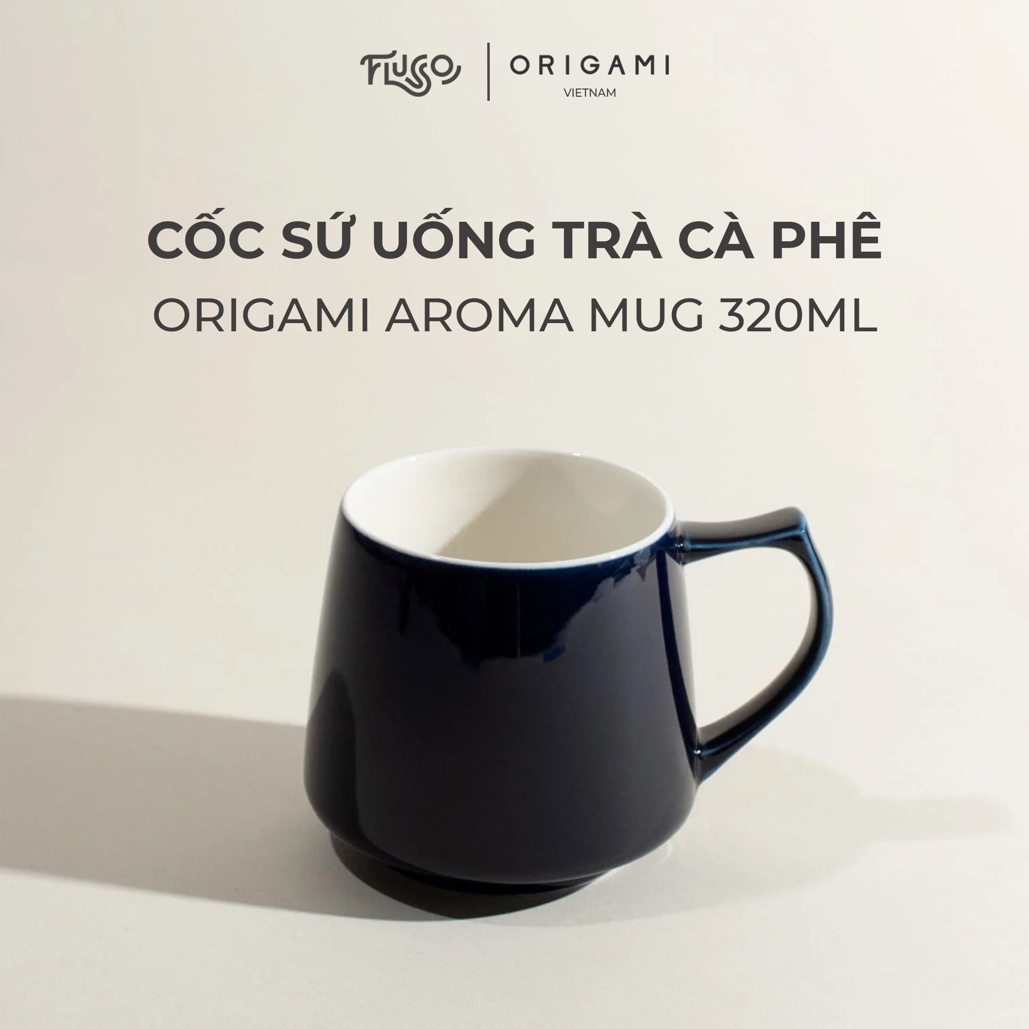 Cốc sứ origami - origami aroma mug - màu matte