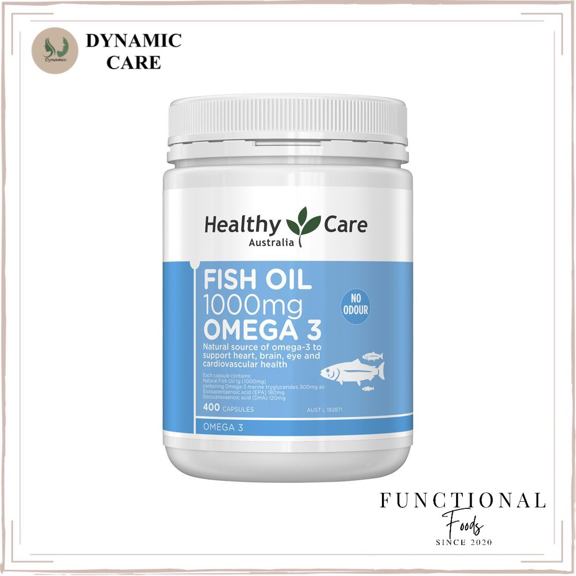 Hàng chuẩn Úc Viên uống dầu cá không mùi tanh Healthy care fish oil 1000mg