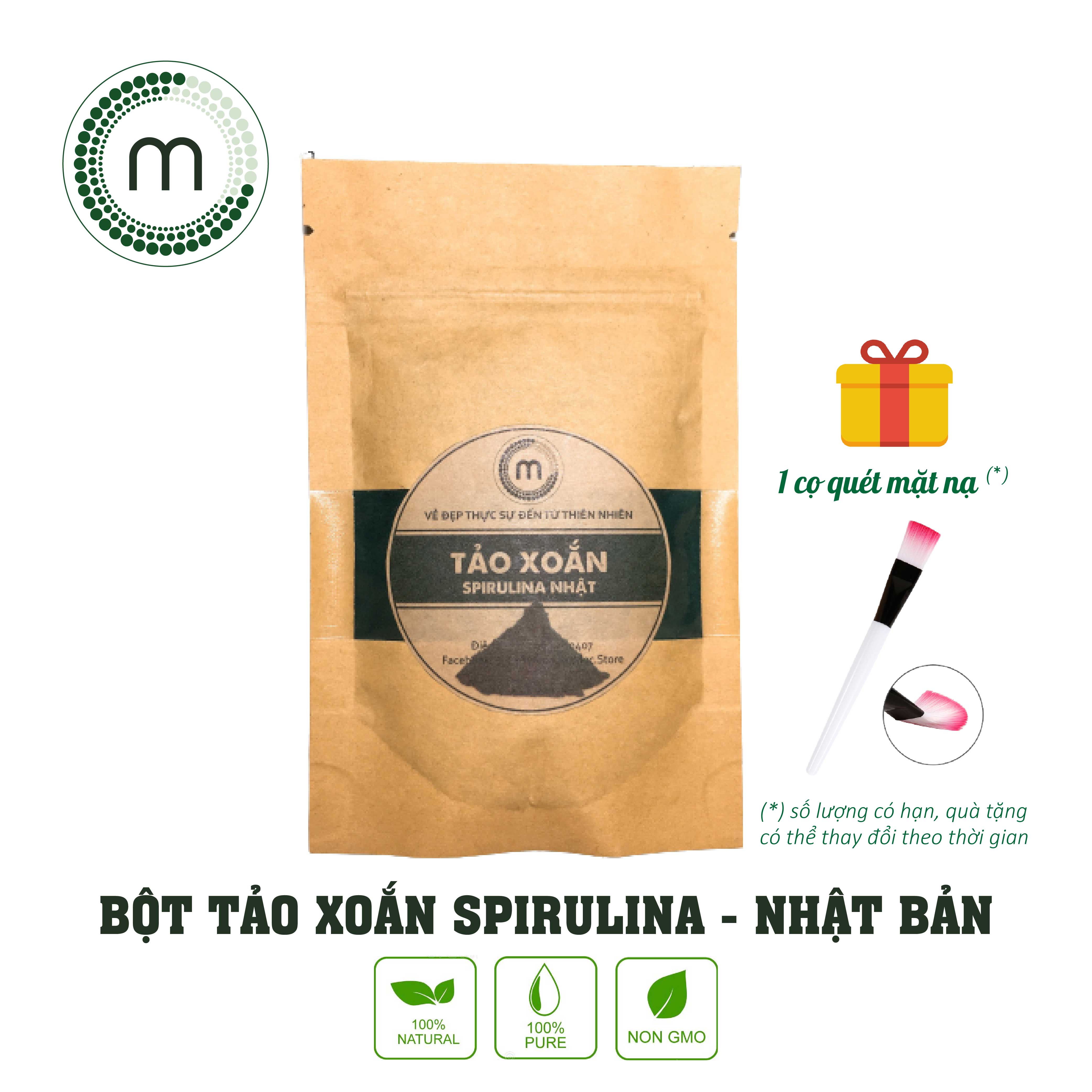 Bột tảo xoắn Spirulina Nhật Bản MỘC đắp mặt nạ nguyên chất dưỡng da trắng mịn ngăn ngừa lão hóa túi dùng thử 10g và 30g chính hãng