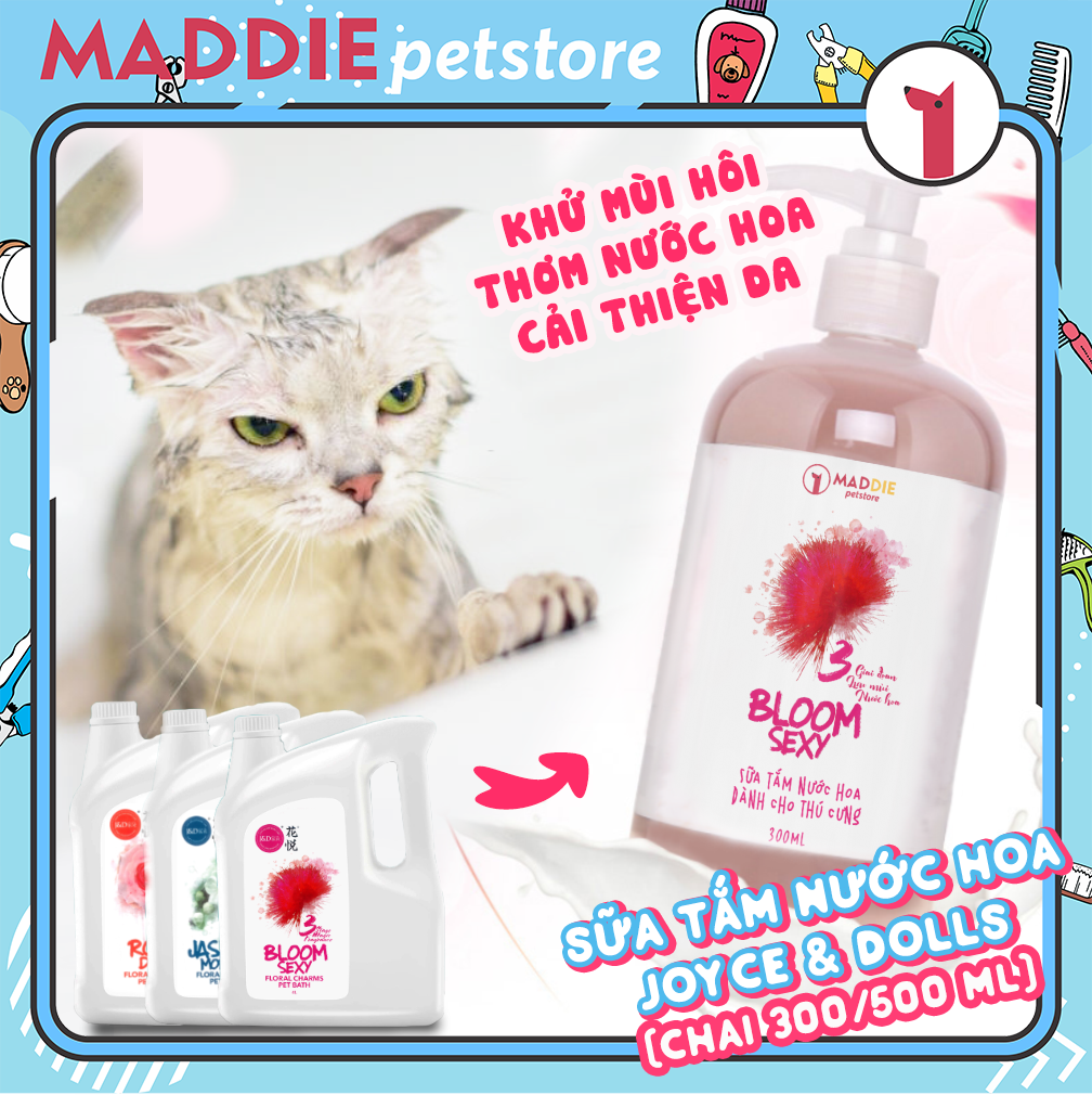 [500ML] - SỮA TẮM NƯỚC HOA KHỬ MÙI DÀNH CHO CHÓ MÈO - Joyce & Doll ROSE DEW - HƯƠNG HOA HỒNG - JD BLOOM SEXY - HƯƠNG HOA CAM - JD JASMINE MODERN - HƯƠNG HOA NHÀI - MADDIE PETSTORE