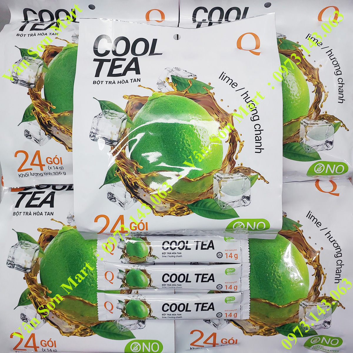 05 bịch trà chanh cool tea trần quang 336g