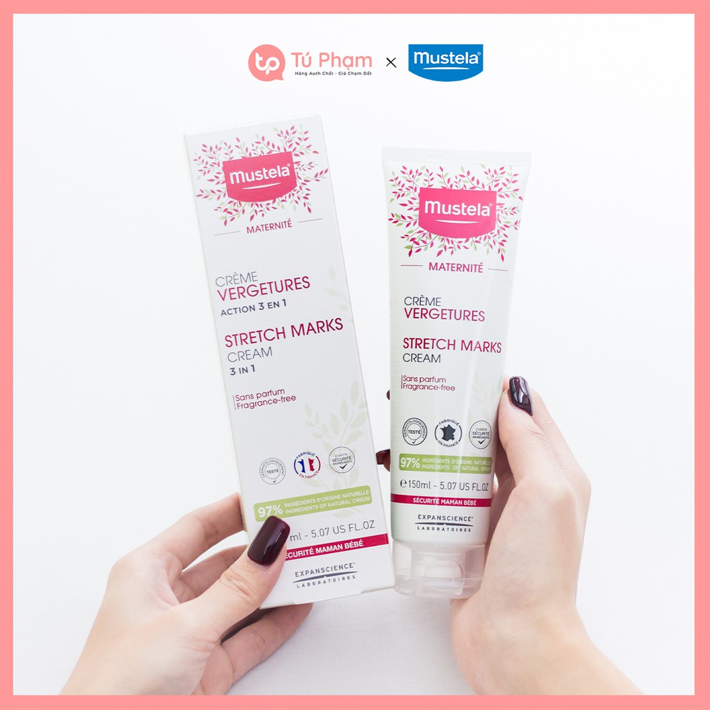 Kem giảm rạn da cho bà bầu mustela creme vergetures action 3 en 1 150ml