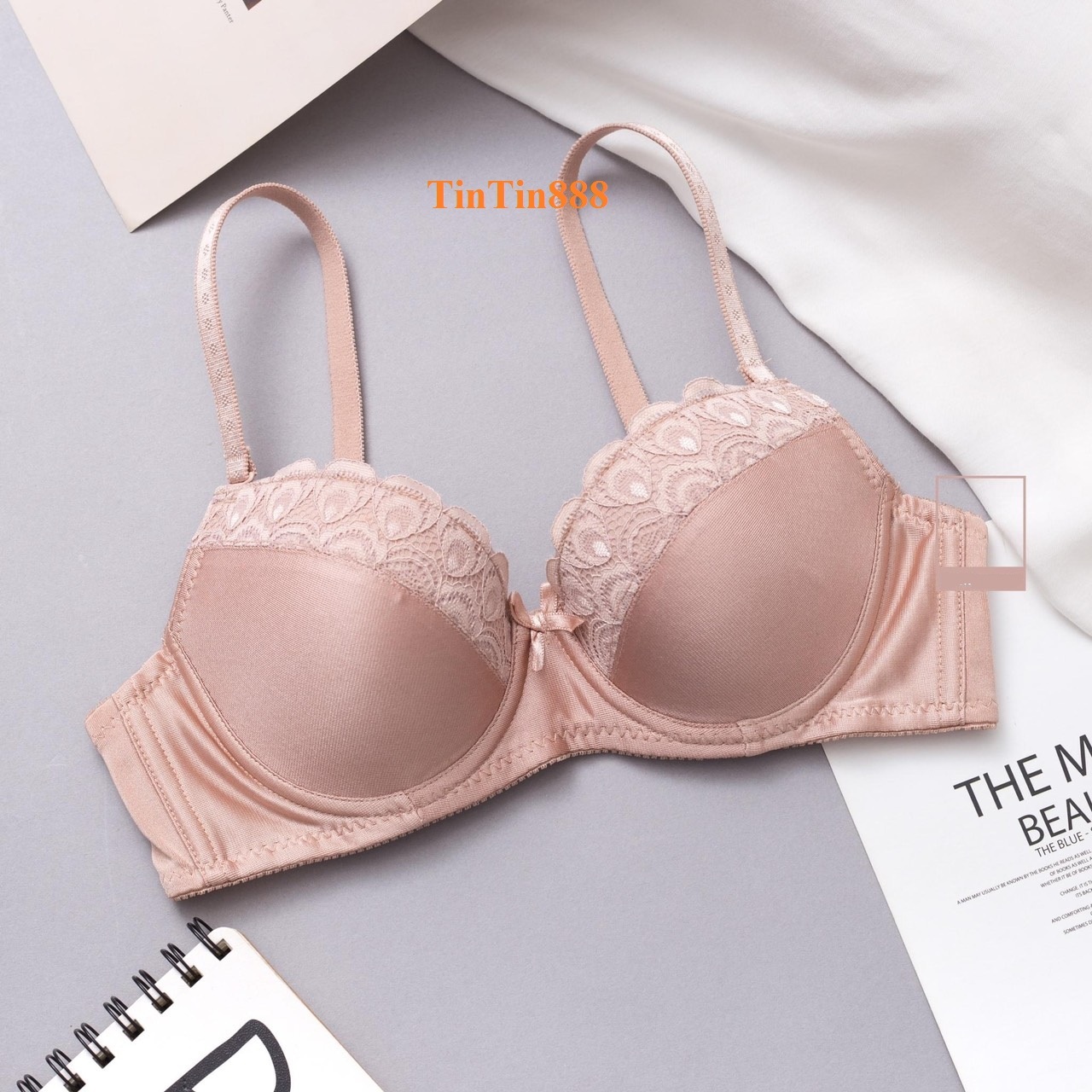 Áo ngực nữ mút mỏng trơn phối ren cài sau êm mềm -  áo lót mút đúc mặc êm mềm -  ao nguc - ao bra - TinTin888