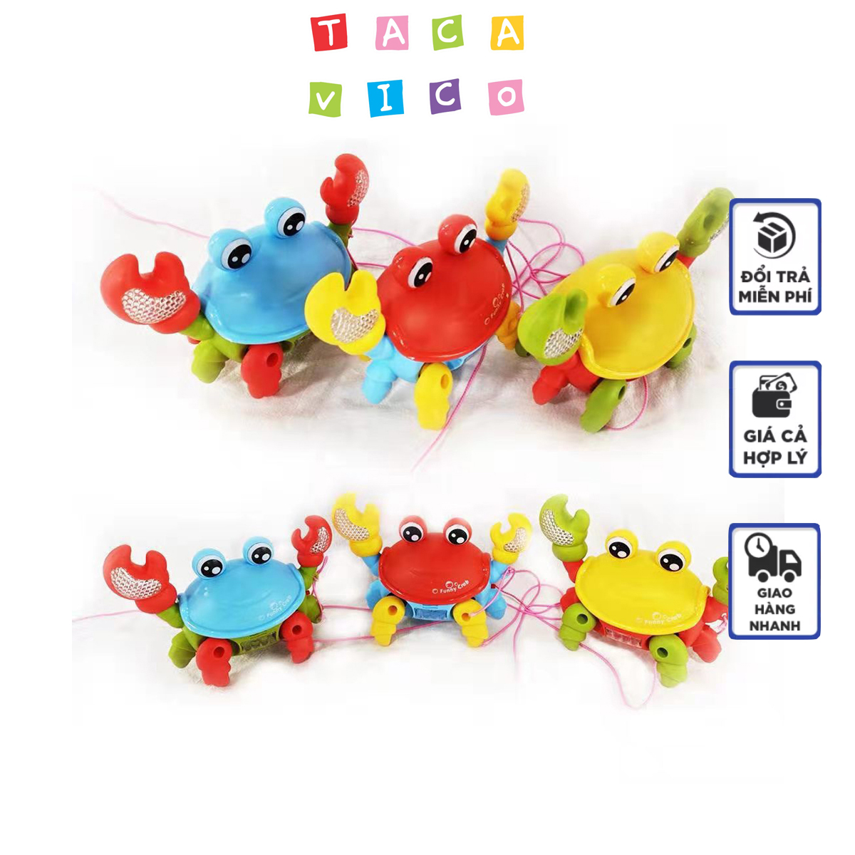 Cua đồ chơi cho bé có nhạc,đèn led-TACAVICO.đồ chơi con cua chạy pin, đồ chơi cho bé, đồ chơi vui nhộn