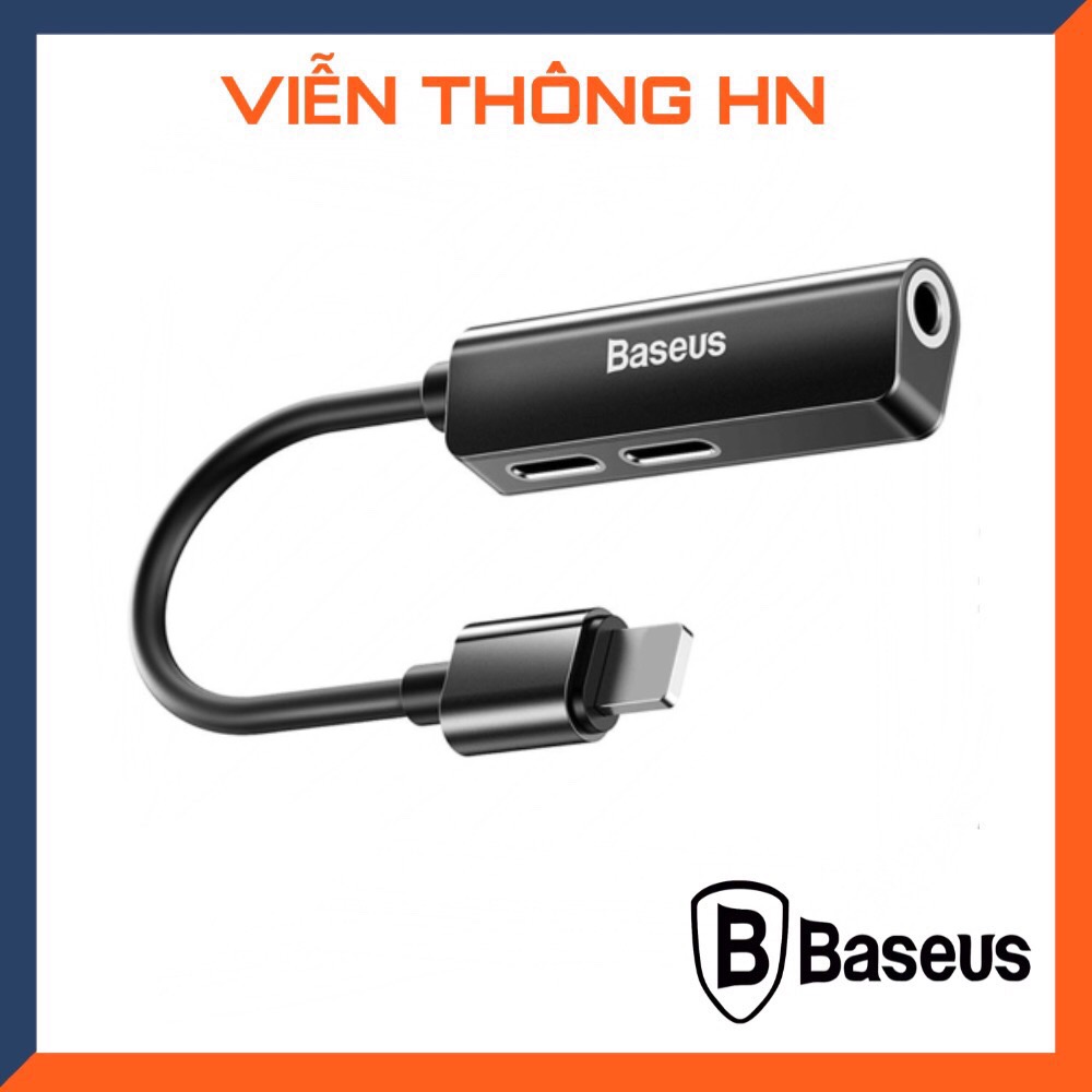 Jack chuyển đổi 3 in 1 baseus l52 chia cổng lightning ra 2 cổng lightning + jack 3.5mm vừa sạc vừa chơi game có hỗ trợ mic  ứng dụng cho ip 11 12 13 14 promax ...