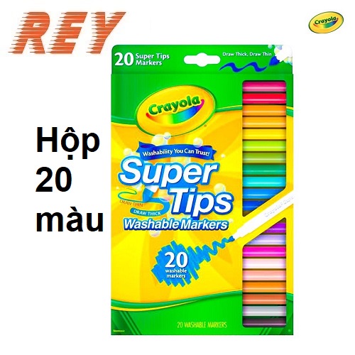 Bút lông màu rửa được dễ dàng Crayola Super Tips 10 màu