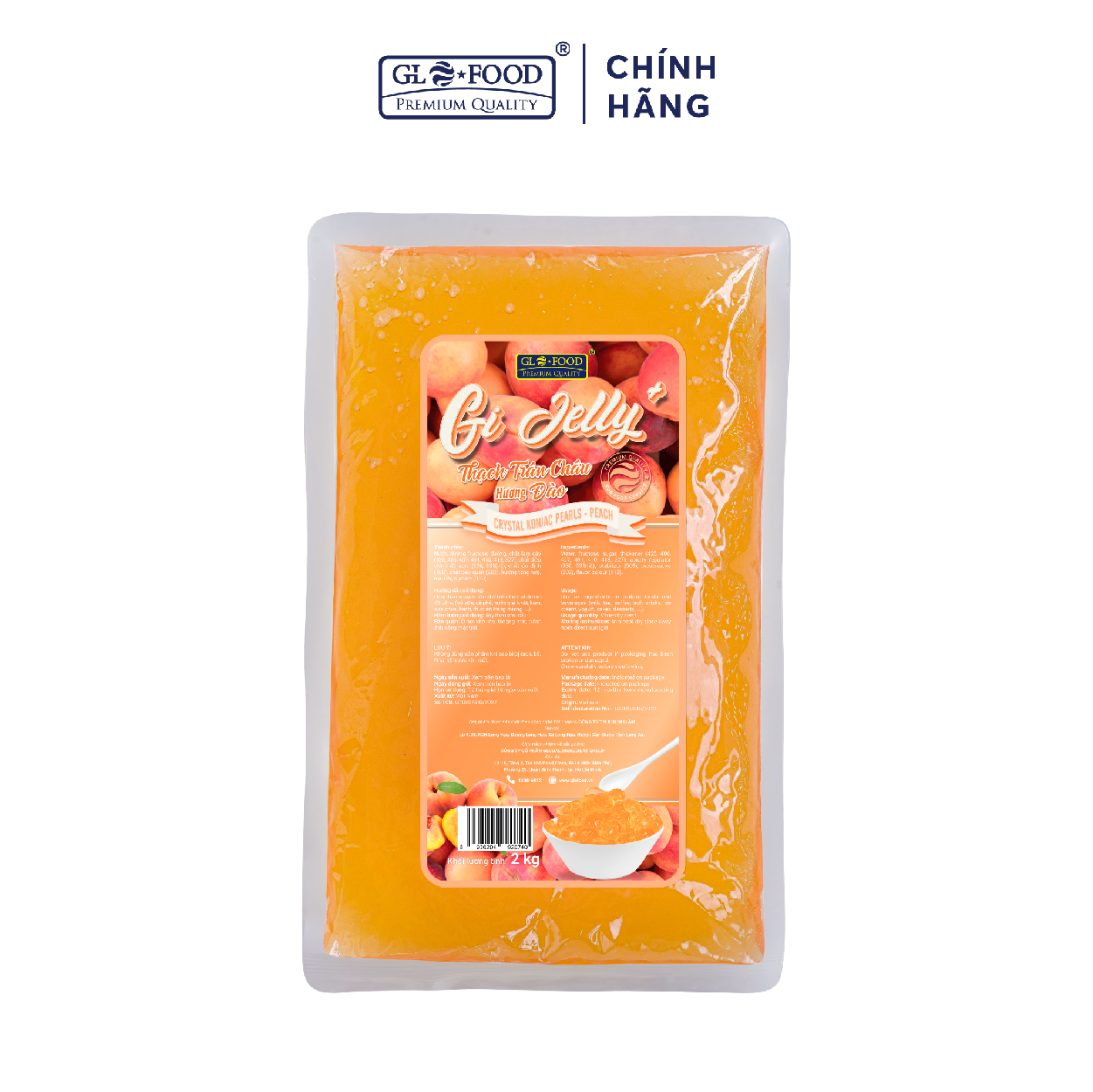 Gi jelly+ thạch trân châu hương đào 2 kg - thạch trân châu 3q