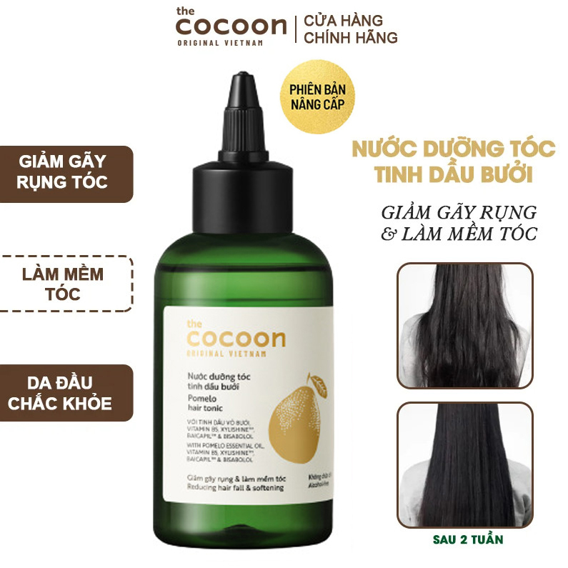 Nước dưỡng tóc tinh dầu bưởi pomelo Cocoon 140ml giảm rụng tóc hiệu quả, kích mọc tóc nhanh hơn, làm mềm tóc Học Viện Quân Y Việt Nam