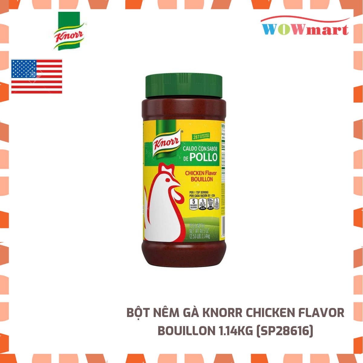 Bột nêm Gà Knorr Chicken Flavor Bouillon 1.14kg