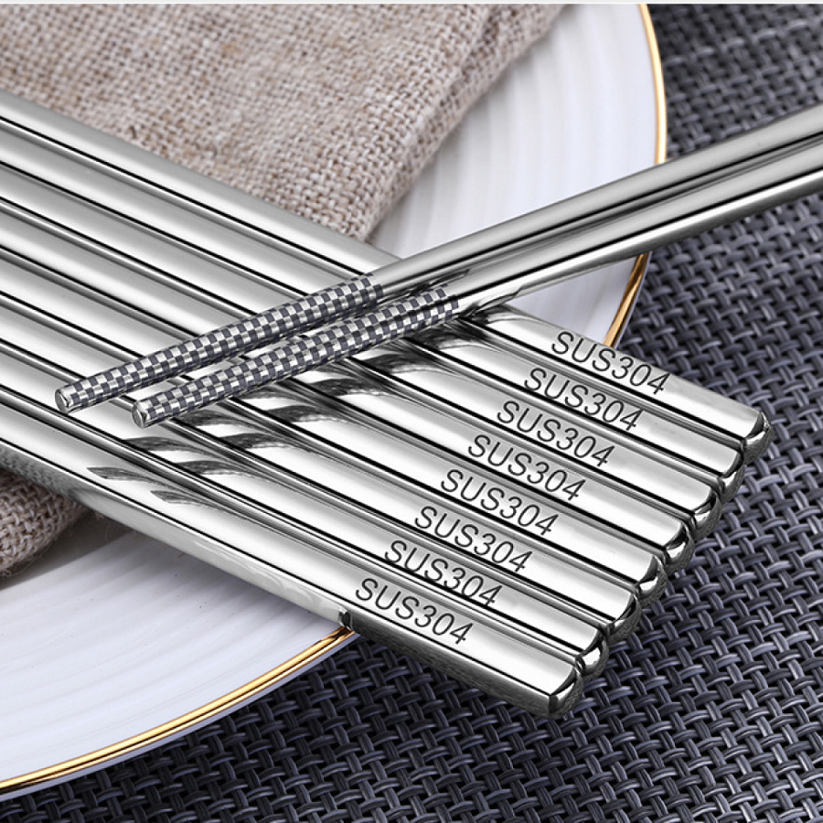 [ 1 Đôi ] Đũa Inox 304 rẻ, đẹp, bền ( hoàn tiền nếu không đúng inox 304 )