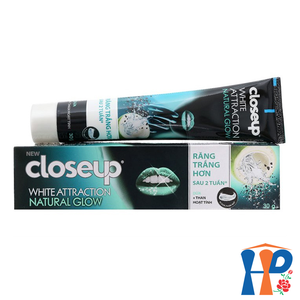 [HCM]Kem đánh răng Closeup làm trắng răng tự nhiên với than hoạt tính và vị dừa thơm mát - White Attraction Natural Glow Hani Peni