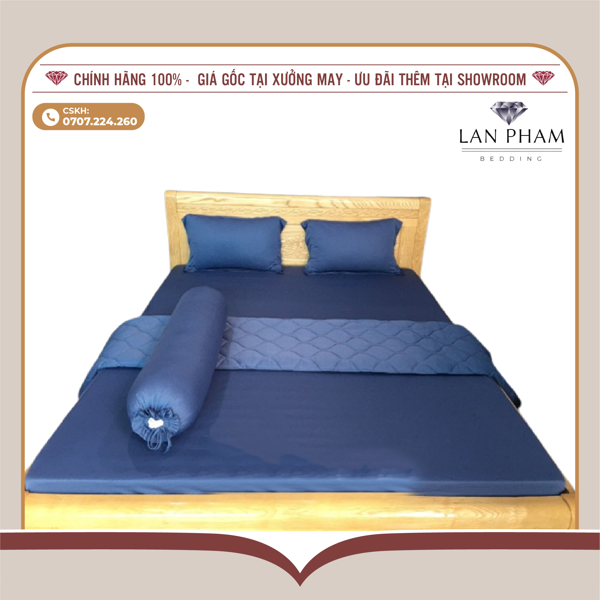 Ga - Drap Giường Lẻ Thun Mát Lạnh Lan Pham Bedding - Màu Xám Xanh