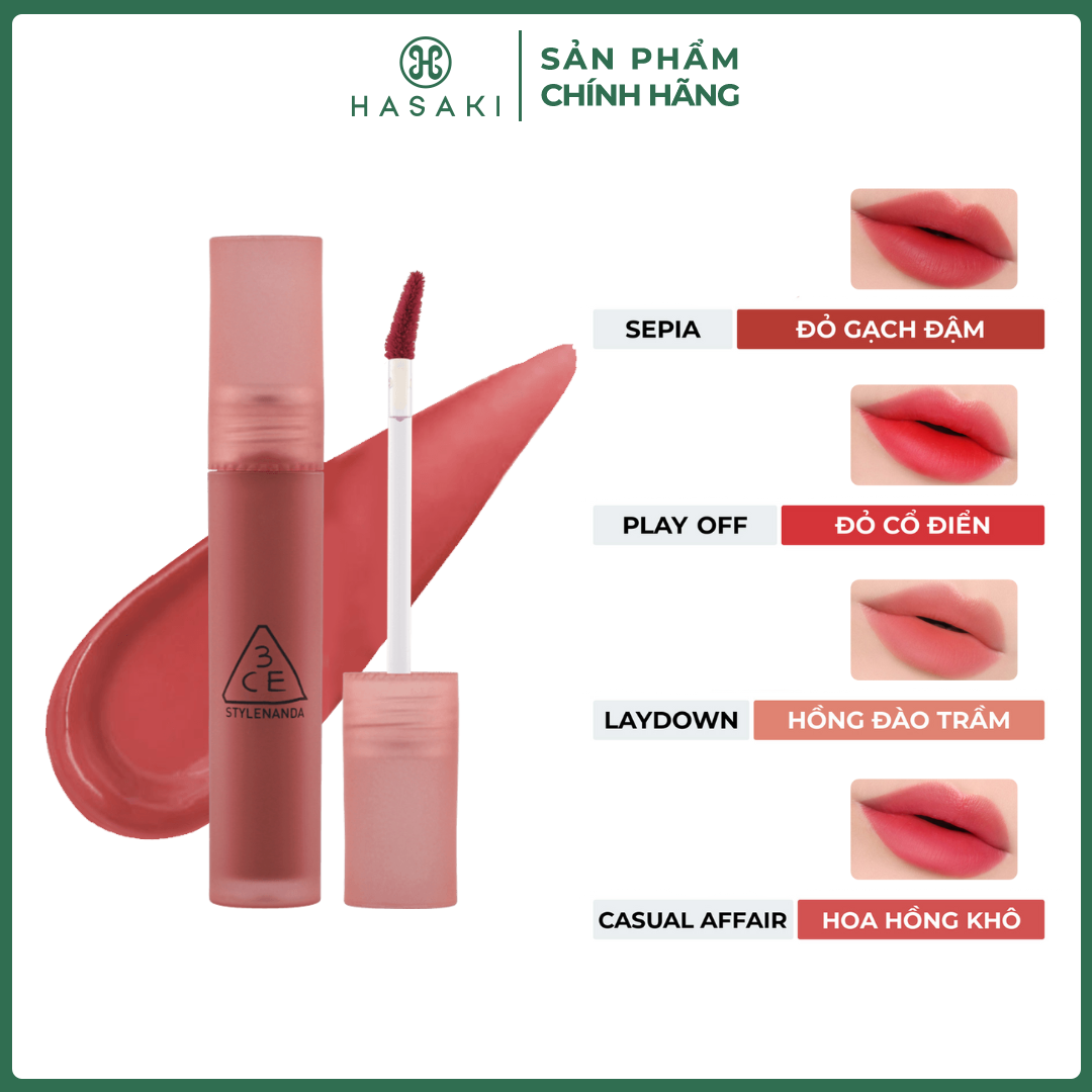  Son Kem Lì 3CE Blur Water Tint 4.6g Hasaki Sản Phẩm Chính Hãng 