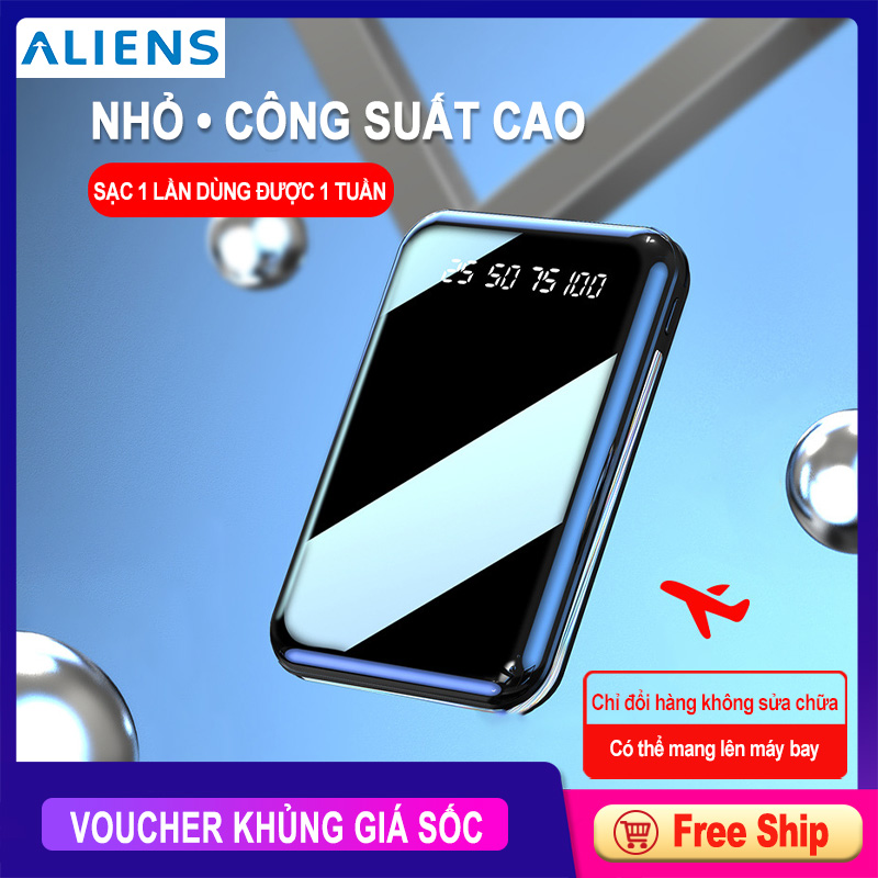 Pin sạc dự phòng 10000mAh mini tiện lợi pin sạc dự phòng mặt gương siêu mỏng, chất lượng đảm bảo an toàn đến sức khỏe người sử dụng, mẫu mã đa dạng