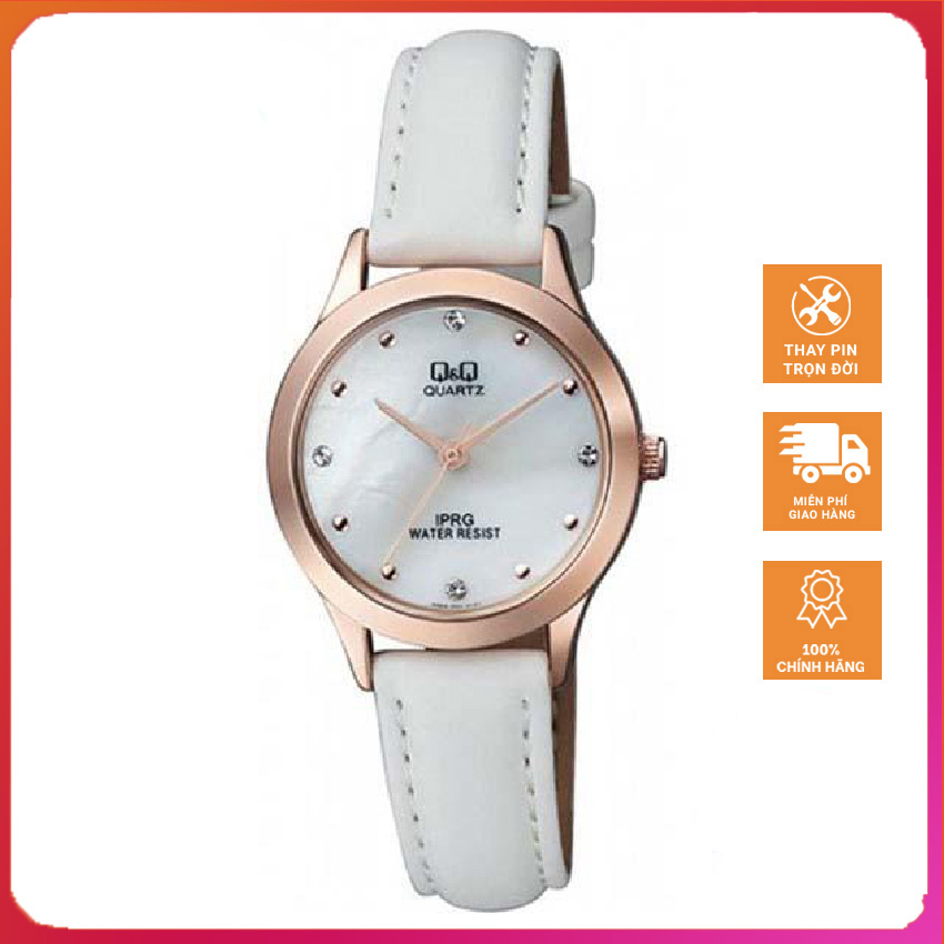 Toki - đồng hồ nữ q&q citizen qz05j101y dây da thương hiệu nhật bản