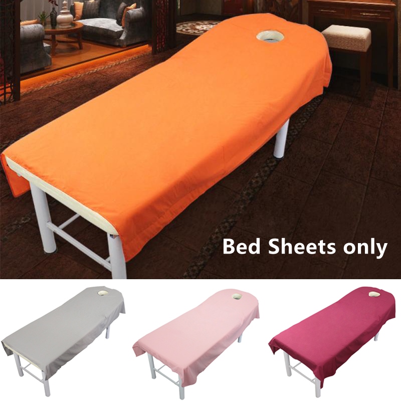 【cw】 80cmx190cm Beauty Bedsheet Cosmetic Salon Sheets Massage Treatment Soft Sheets Spa SPA Bed Table Cover Sheets with Hole