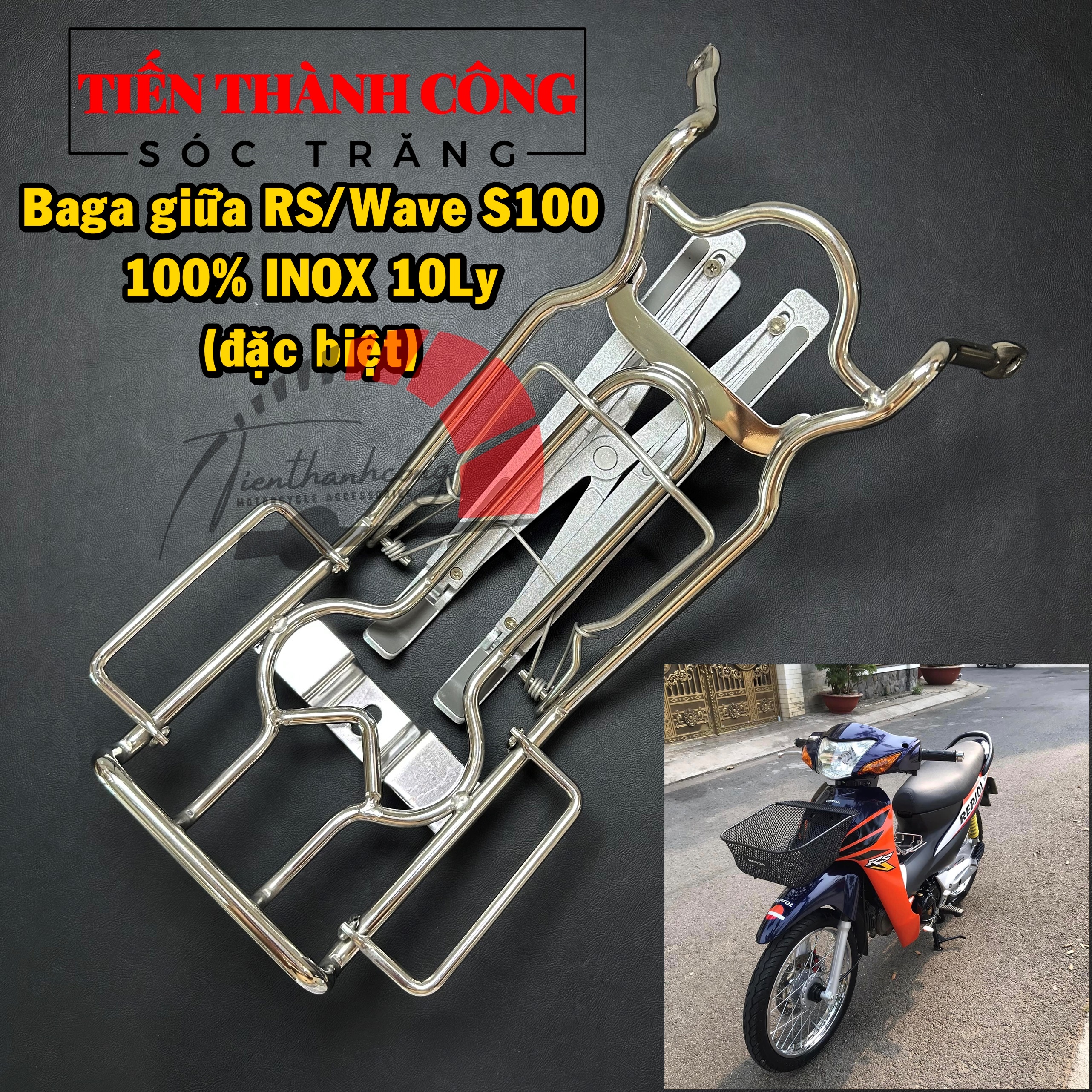 Baga inox 10ly gắn wave rs /baga rs inox 10ly
