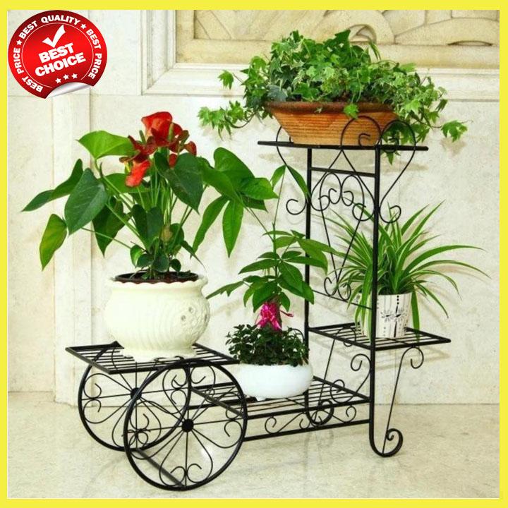 Kệ để chậu hoa bằng sắt trang trí nhà cửa, kệ giá để chậu hoa cây cảnh, kệ sắt để chậu hoa đẹp tiện dụng không kém kệ để chậu hoa bằng gỗ GDHOA1