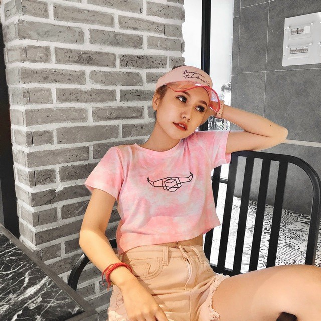 Áo croptop loang màu