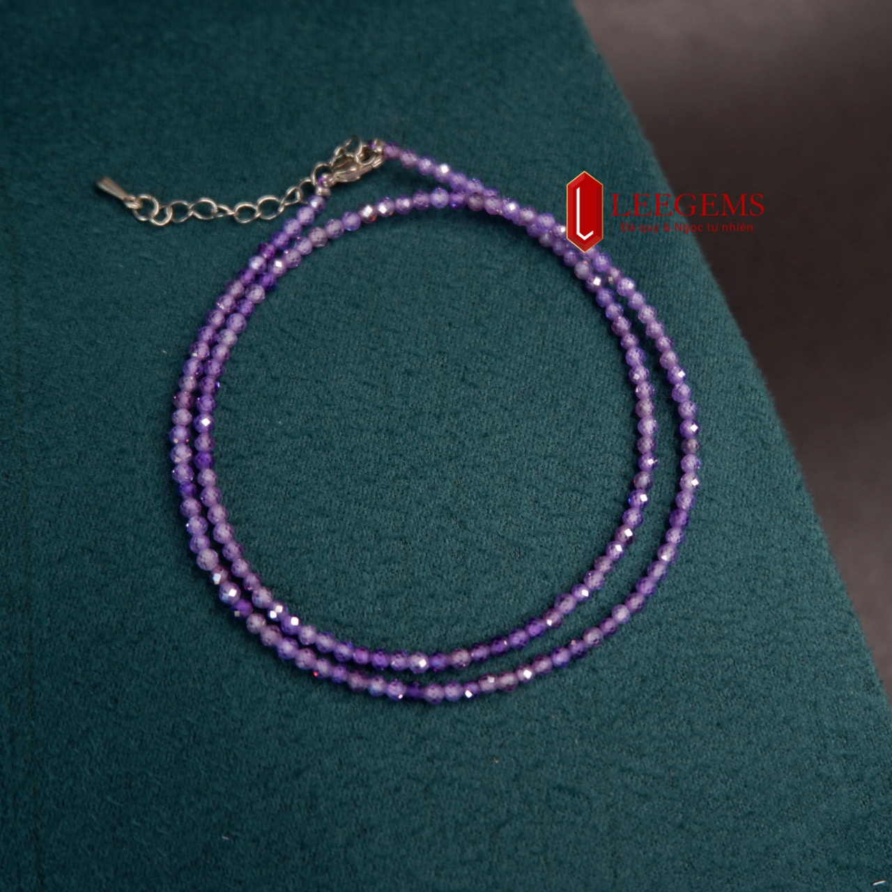 Chuỗi vòng tay đá Kunzite cắt giác lấp lánh màu tím ngọt ngào dành cho nữ tất cả các mệnh| Đá Quý Leegems