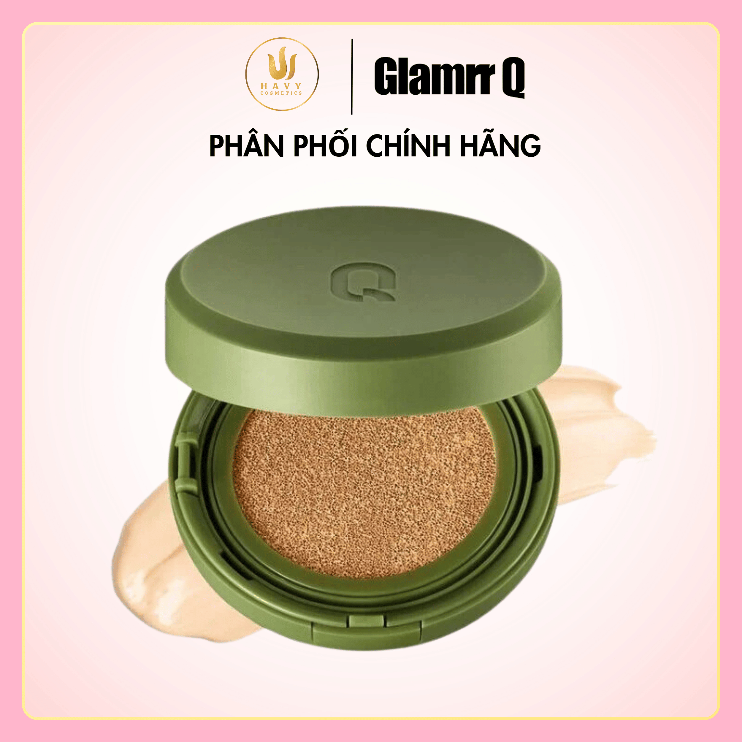 Siêu Phấn Nước Che Phủ GLAMRR Q Vegan Super Cover Cushion SPF50+/PA+++ (1 lõi x 15g)