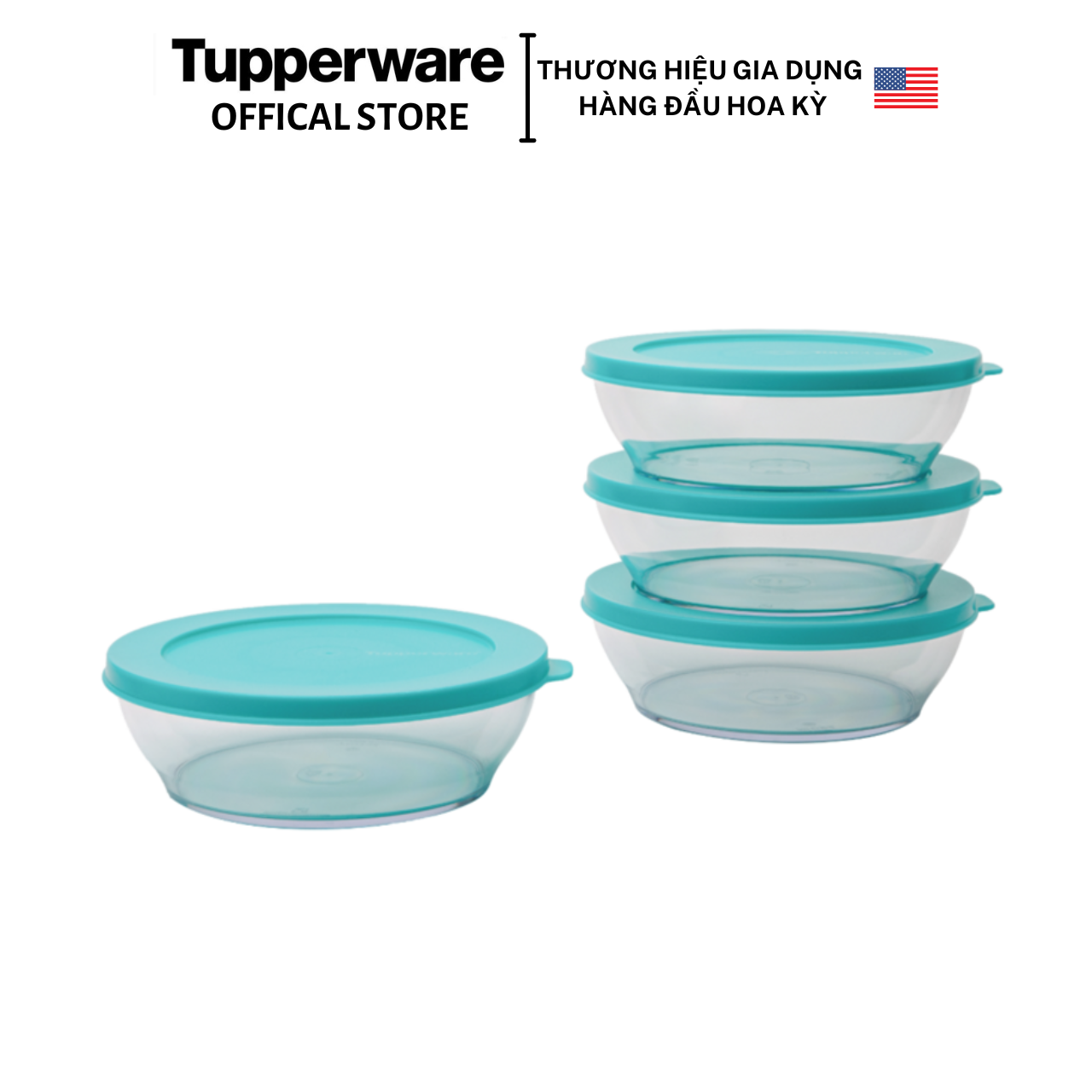 Bộ hộp bảo quản thực phẩm Tupperware Clear Bowl 750ml - Bảo hành trọn đời - Nhựa nguyên sinh an toàn sức khoẻ