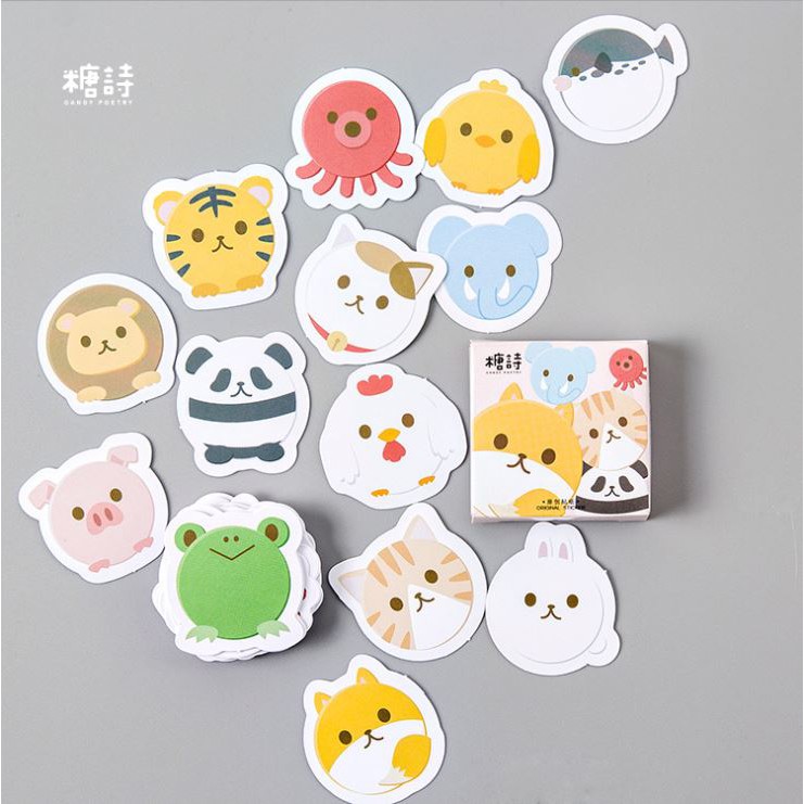 Giảm giá Bộ 46 Sticker Hàn Quốc hình Con Vật dễ thương dán trang ...