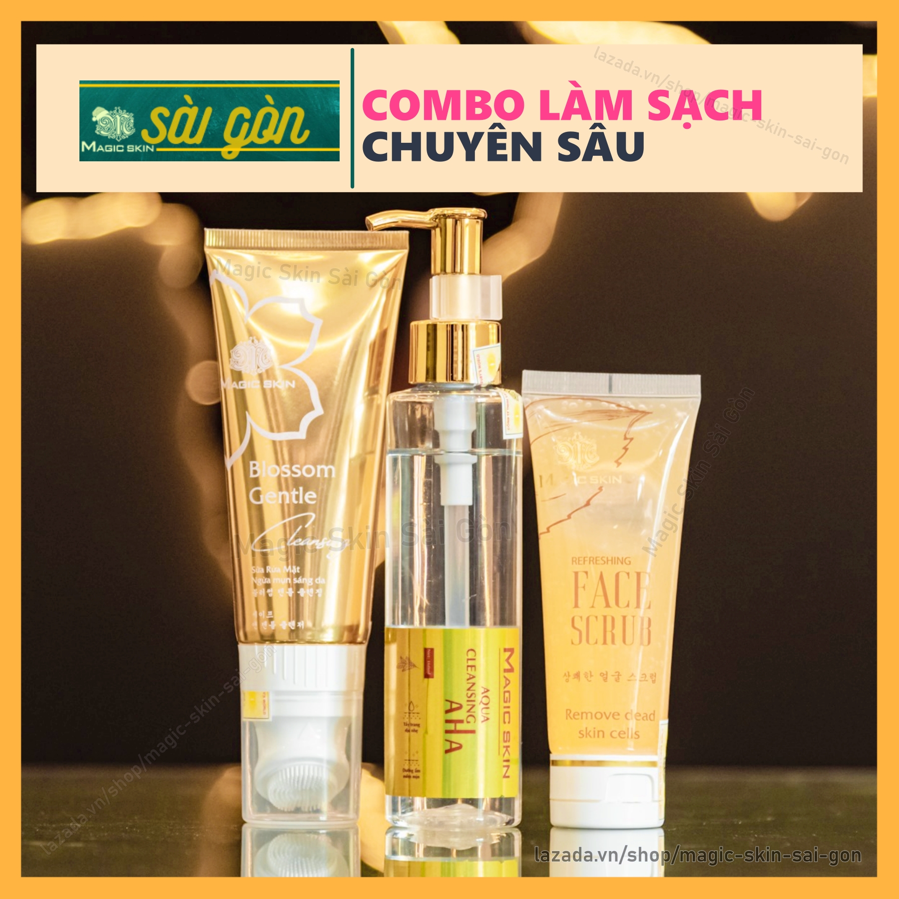 Bộ COMBO Làm sạch chuyên sâu Magic Skin chăm sóc da SÁNG KHỎE DẠNG NGỜI