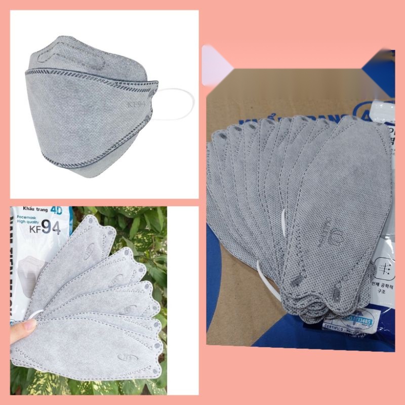 Khẩu trang y tế 4d mask kf94 màu xám