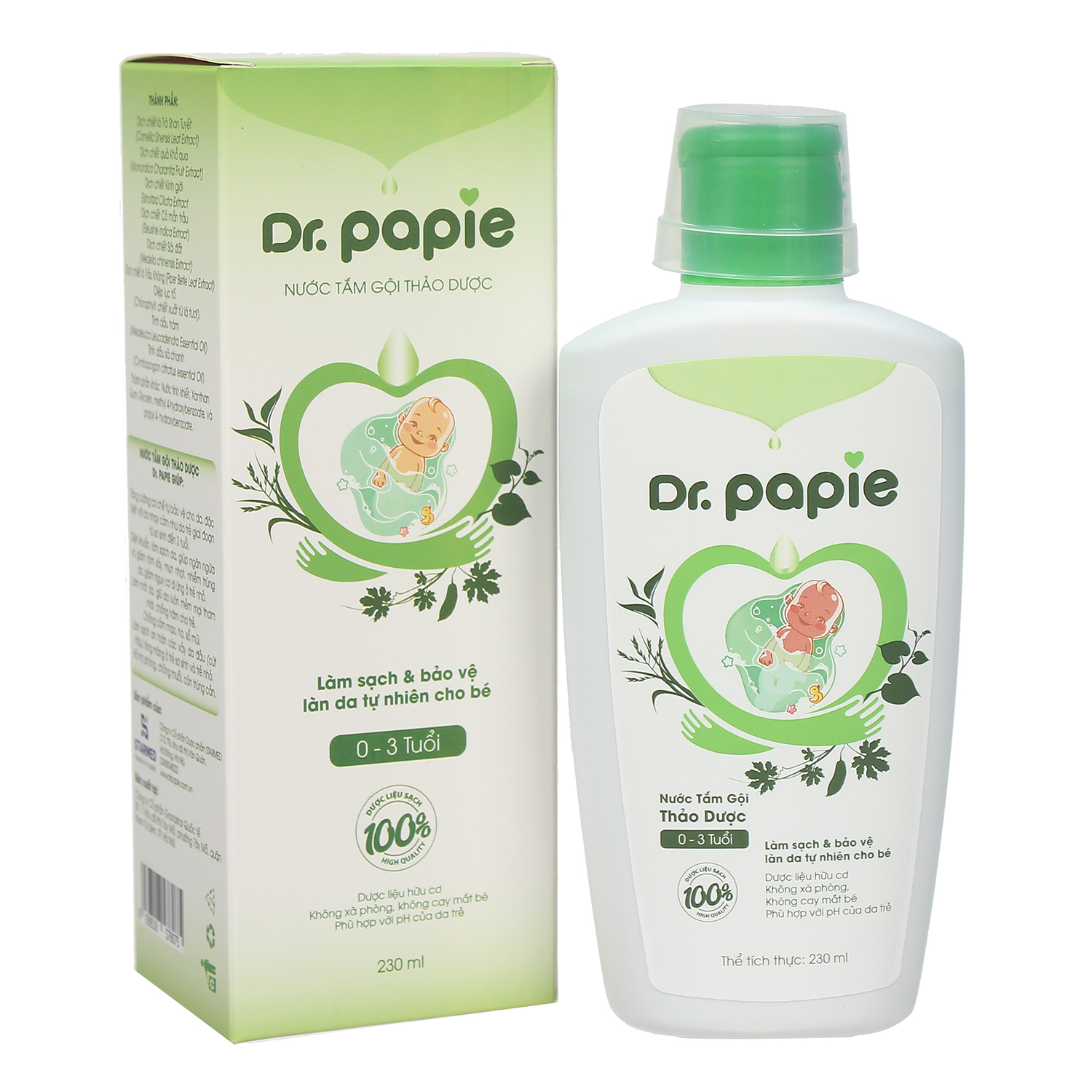 Nước tắm gội thảo dược Dr Papie