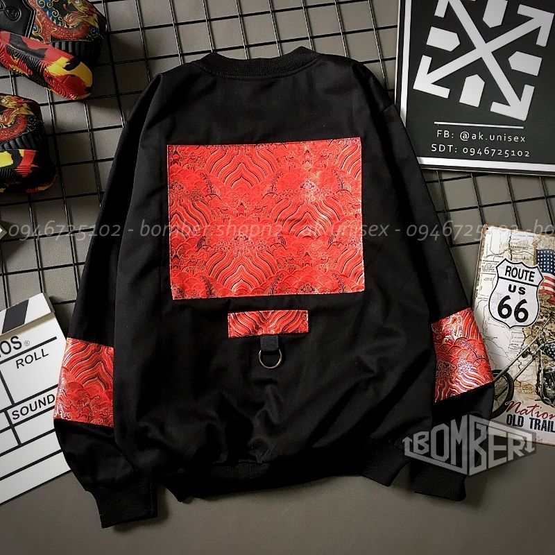 [Ảnh thật 100%] Áo khoác Bomber Thiết kế Unĩe Gấm Vân mây - dòng hàng thiết kế cao cấp (có bigsize)