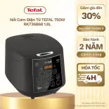 Nồi Cơm Điện Tử TEFAL 750W RK736B68 1.8L Màu Đen - Chính Hãng - BH 2 Năm