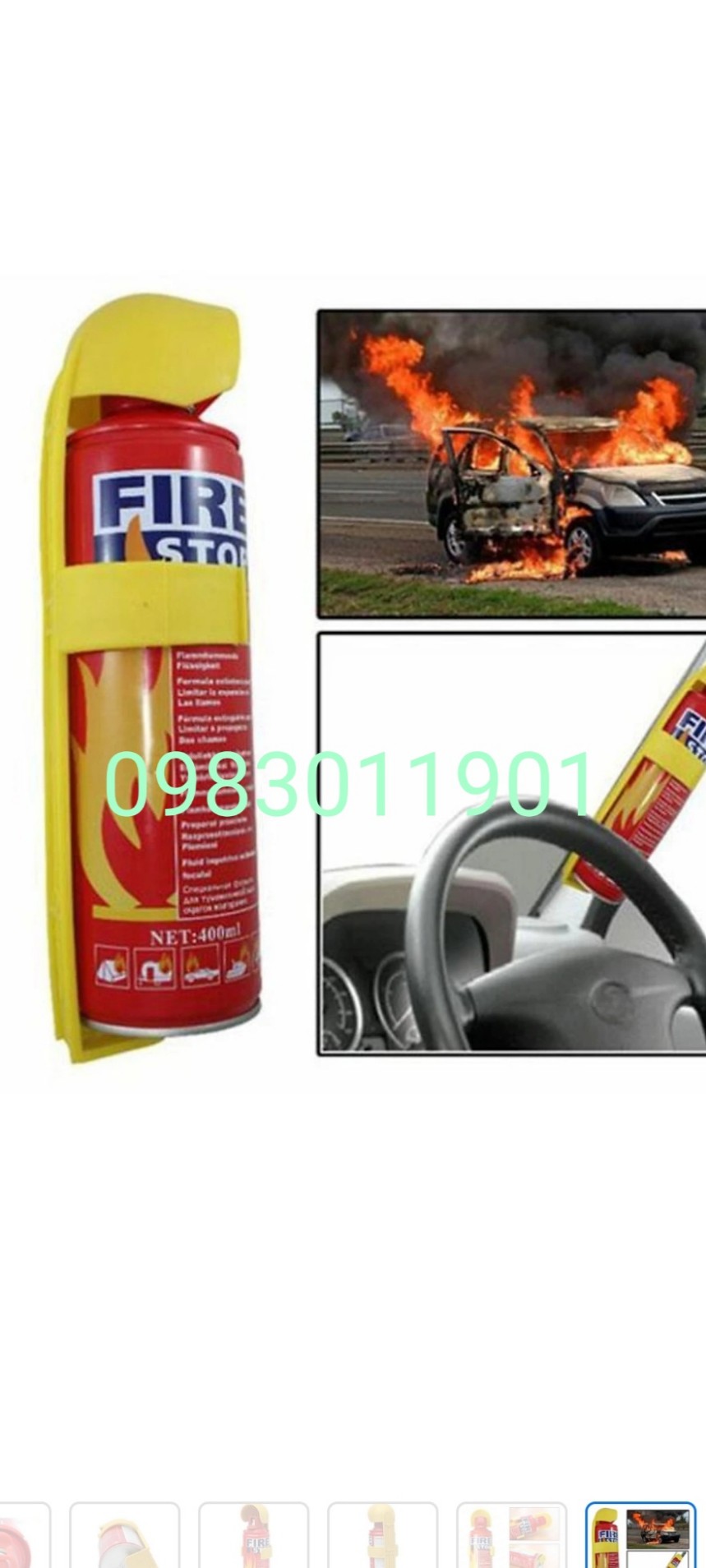 Bình cứu hoả mini cầm tay fire stop 500ml, 1000ml, dạng xịt bọt